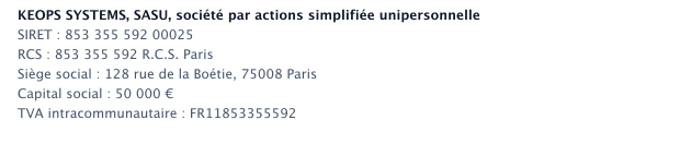 Informations éditeur du site